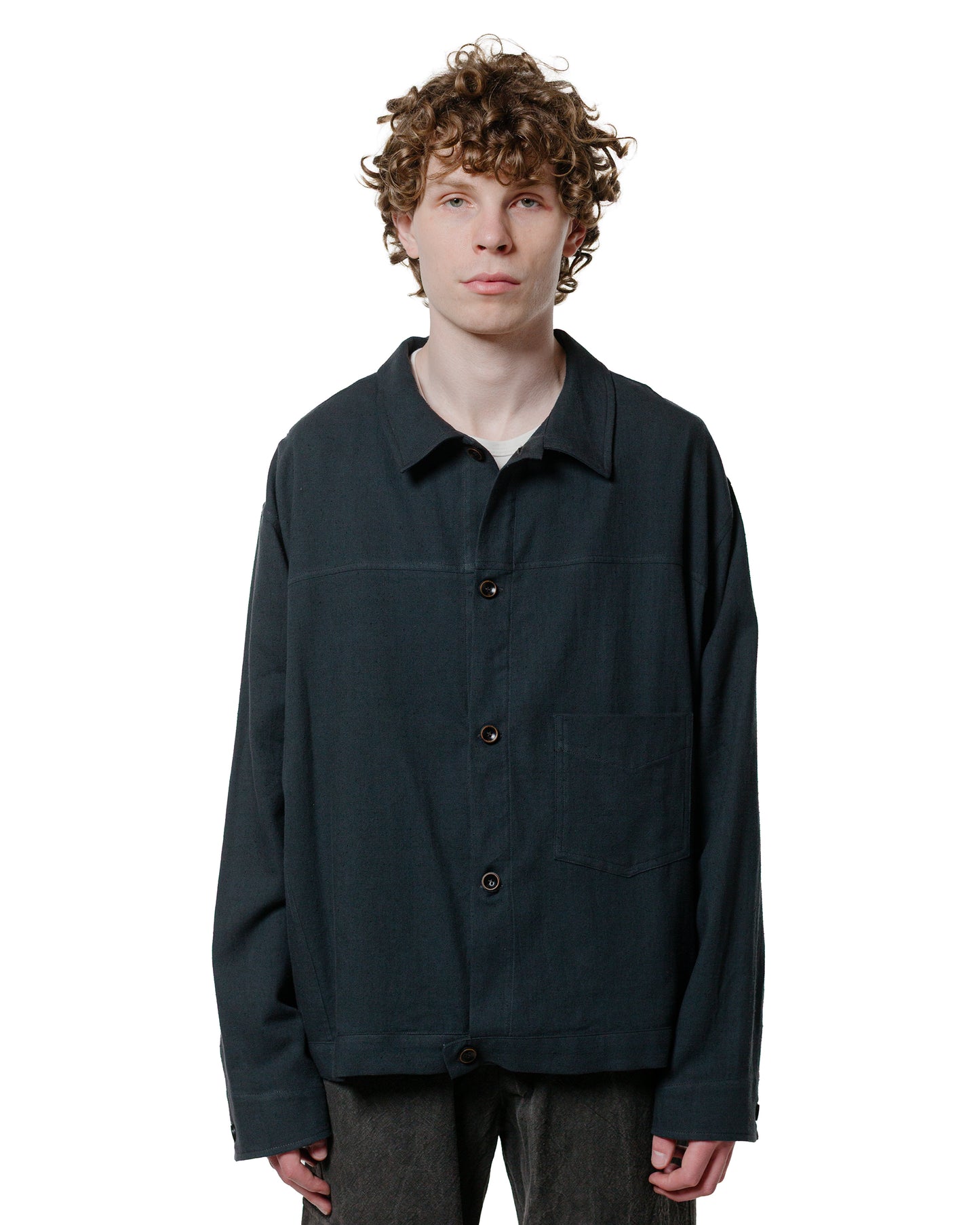 Wanze Type 1 Overshirt Raw Cotton Silk Washed Black