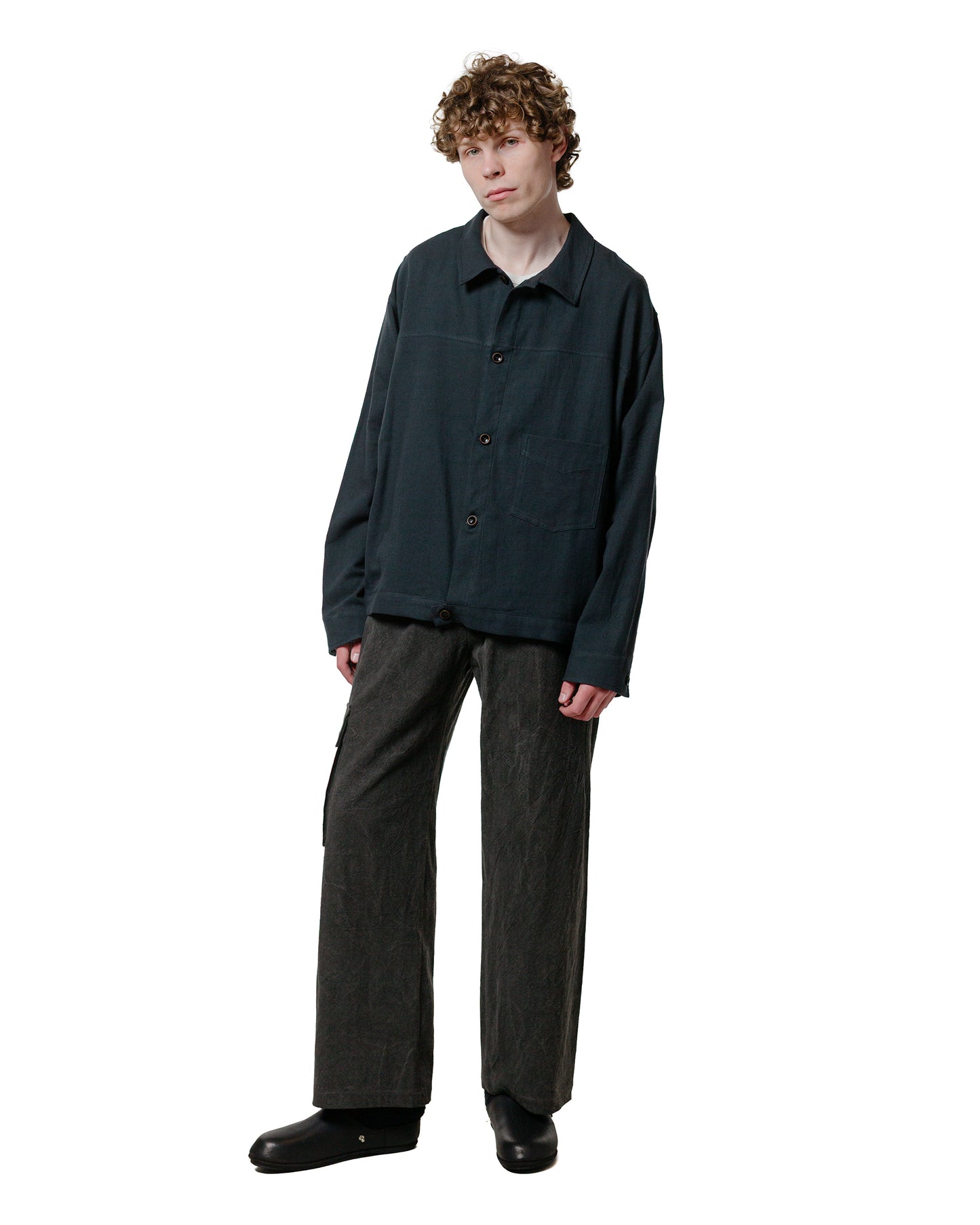 Wanze Type 1 Overshirt Raw Cotton Silk Washed Black
