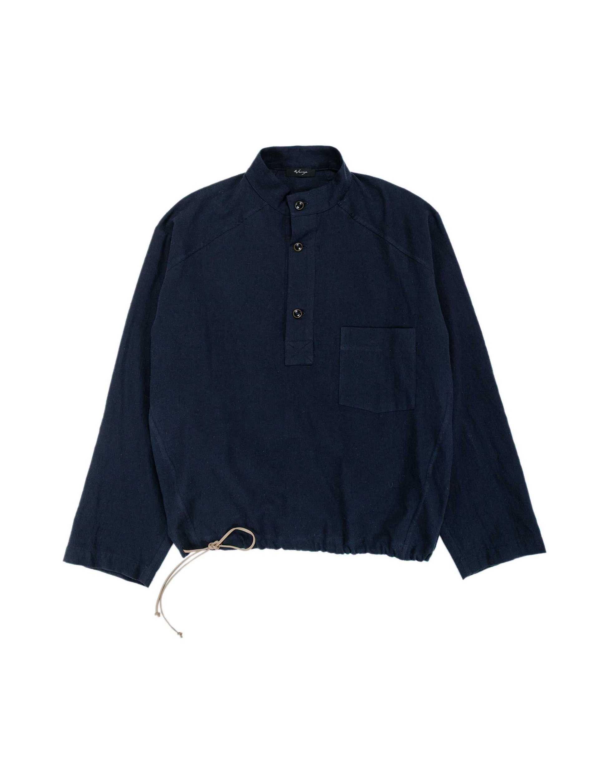 Wanze Work Smock Raw Cotton Silk Navy