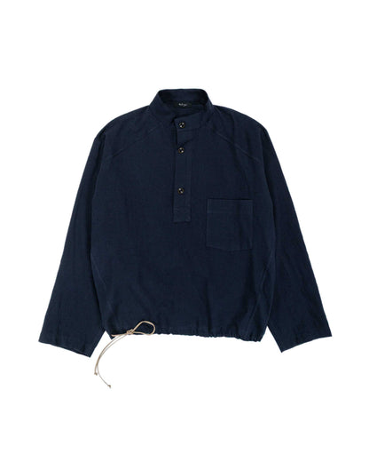 Wanze Work Smock Raw Cotton Silk Navy