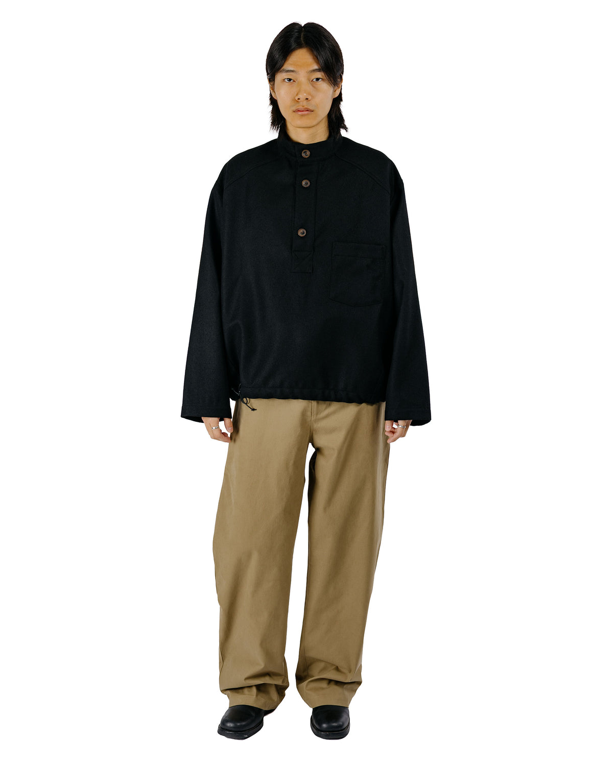 Wanze Work Smock Wool Serge Black
