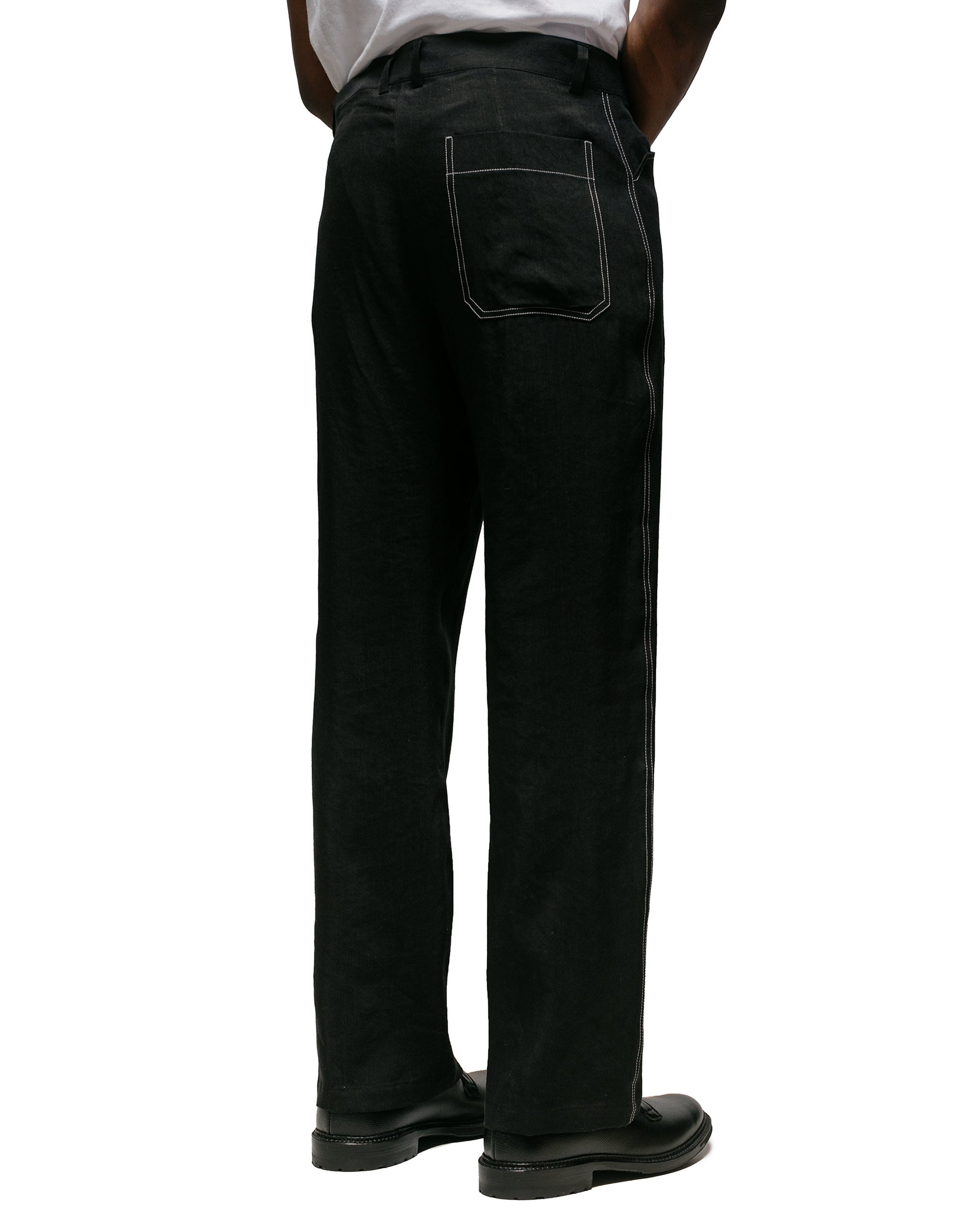 Wanze Work Trouser Linen Viscose Black model back