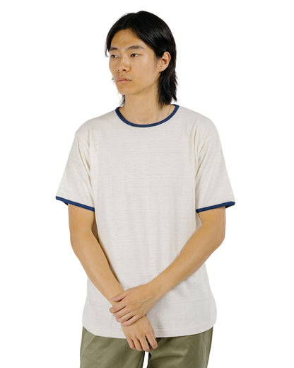 lost & found Warehouse Warehouse Lot. 4059 Ringer T Plain Cream/Navy
