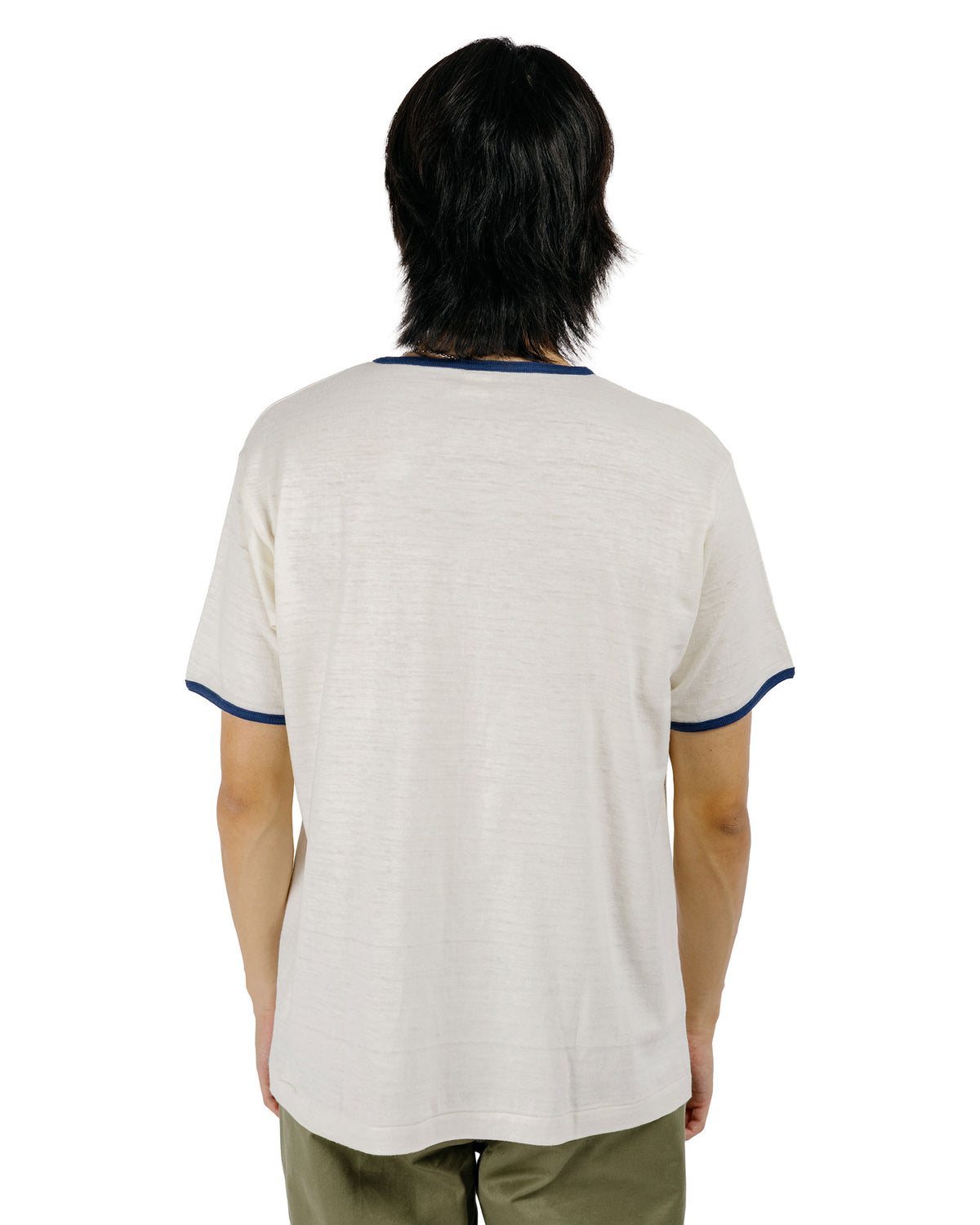 lost & found Warehouse Warehouse Lot. 4059 Ringer T Plain Cream/Navy