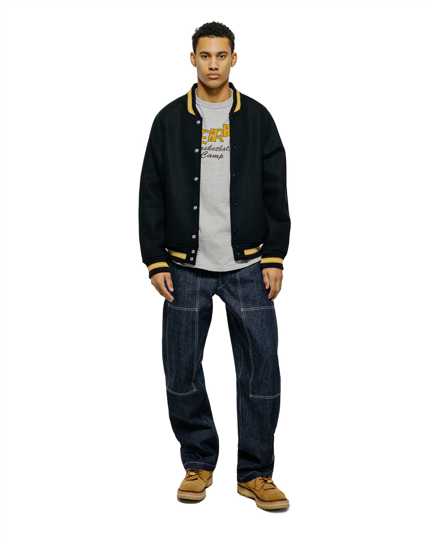 Warehouse Lot. 2239 1950's Army Varsity Jacket Plain Black