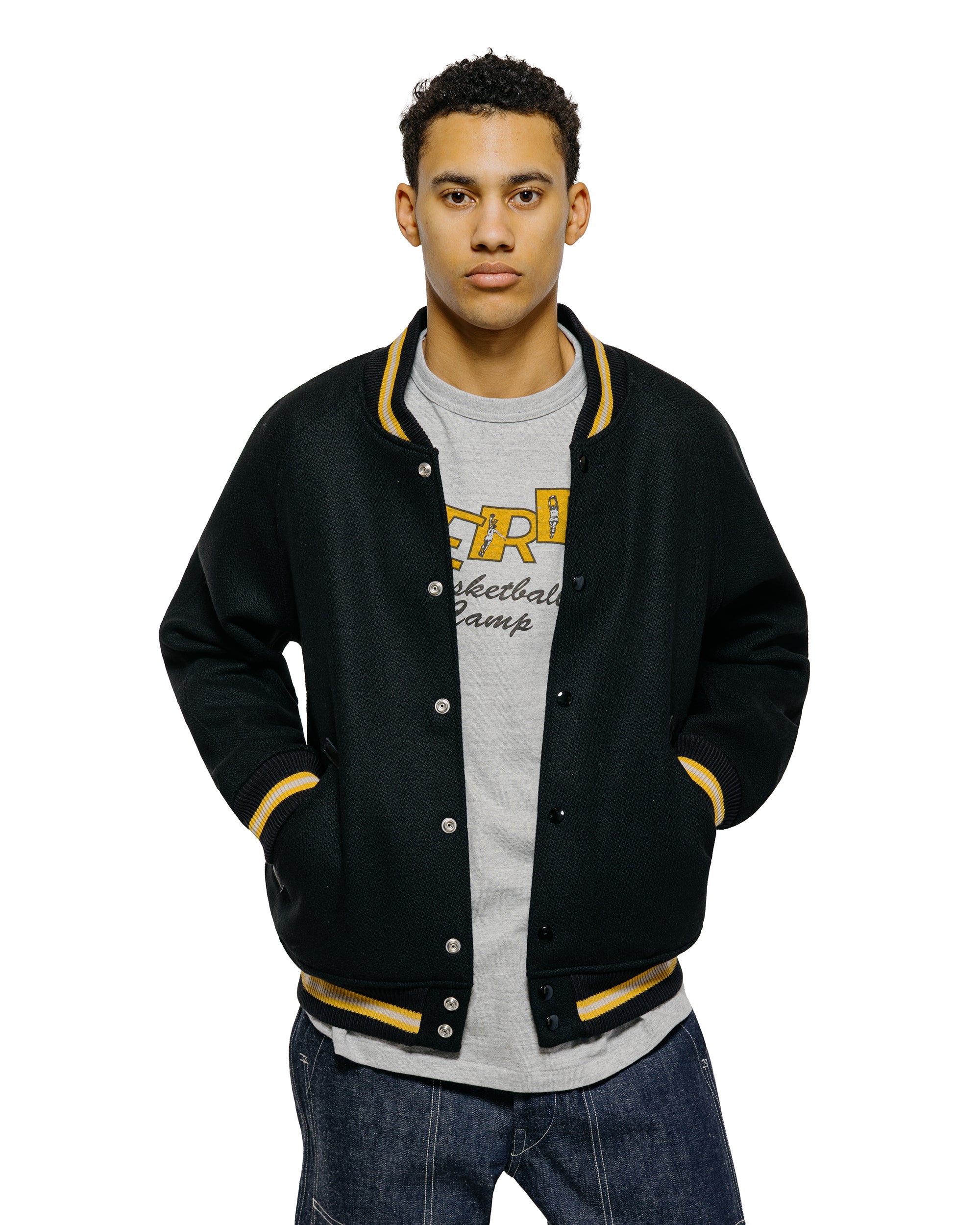 Warehouse Lot. 2239 1950's Army Varsity Jacket Plain Black