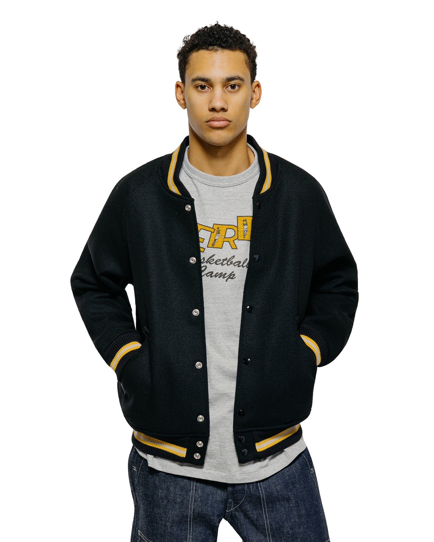 Warehouse Lot. 2239 1950's Army Varsity Jacket Plain Black