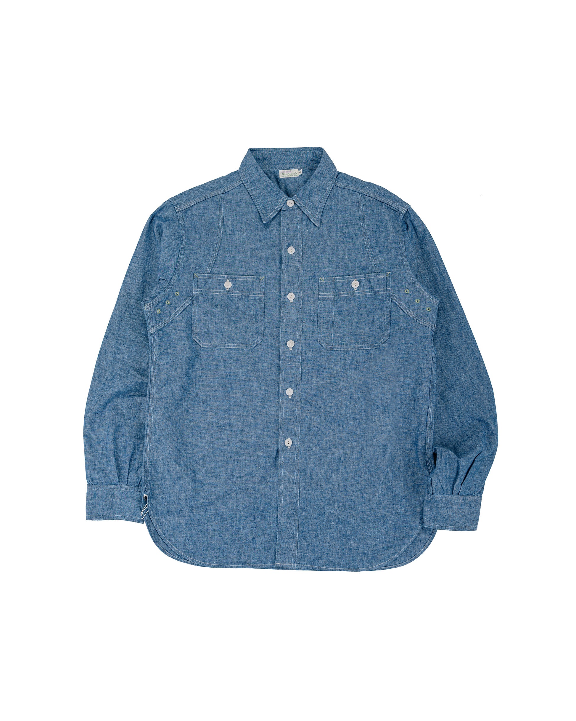 Warehouse Lot. 3064 Ventilation Triple Stitch Chambray Shirt Sax