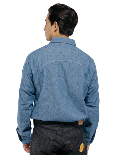 Warehouse Lot. 3064 Ventilation Triple Stitch Chambray Shirt Sax