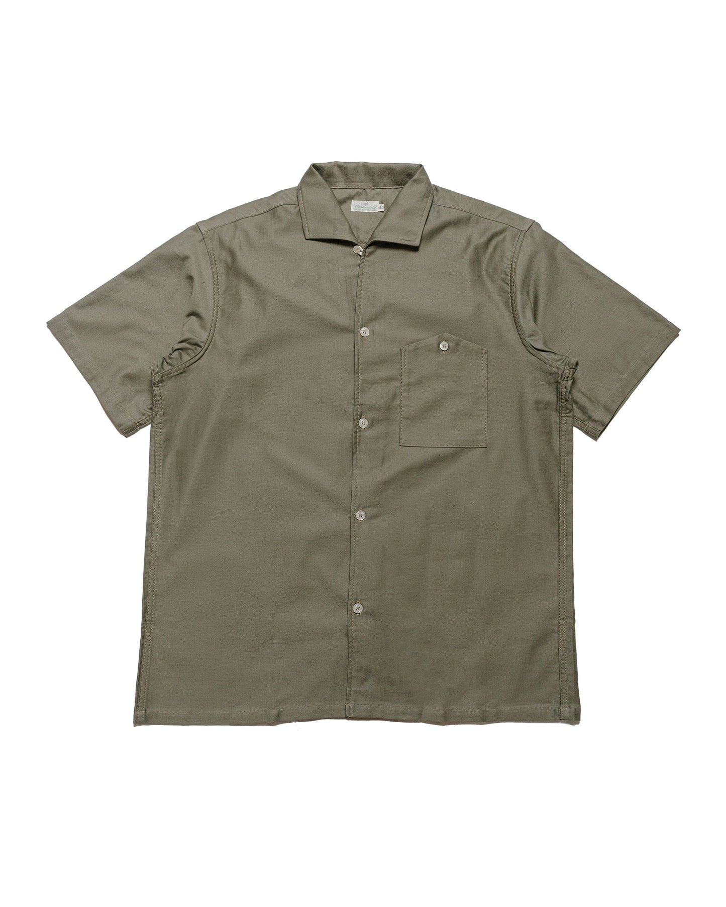 Warehouse Lot. 3091 S/S Open Collar Shirts OD Green