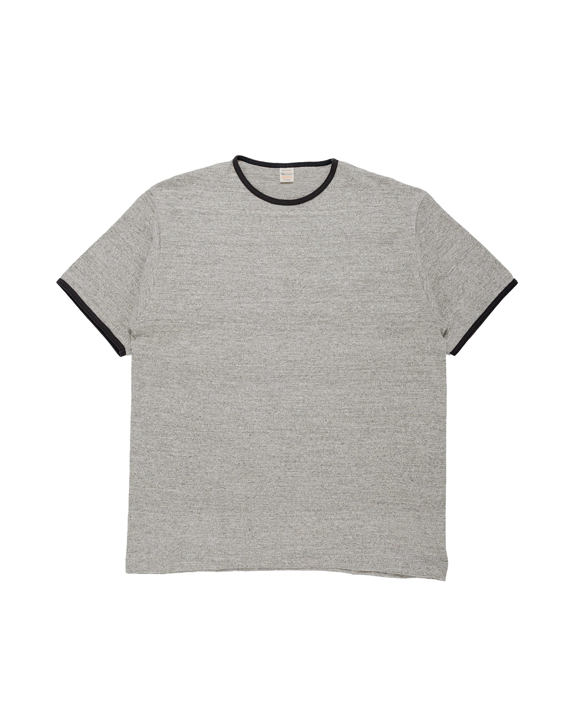 Warehouse Lot. 4059 Ringer T Plain Heather Gray/Black