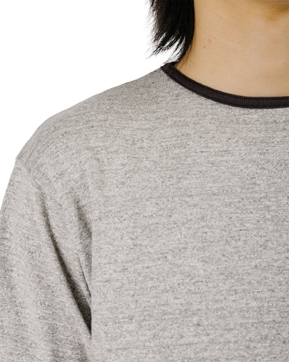 Warehouse Lot. 4059 Ringer T Plain Heather Gray/Black