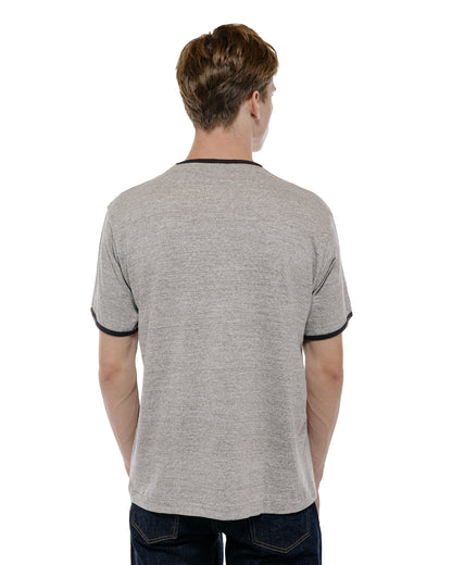 Warehouse Lot. 4059 Ringer T Plain Heather Gray/Black