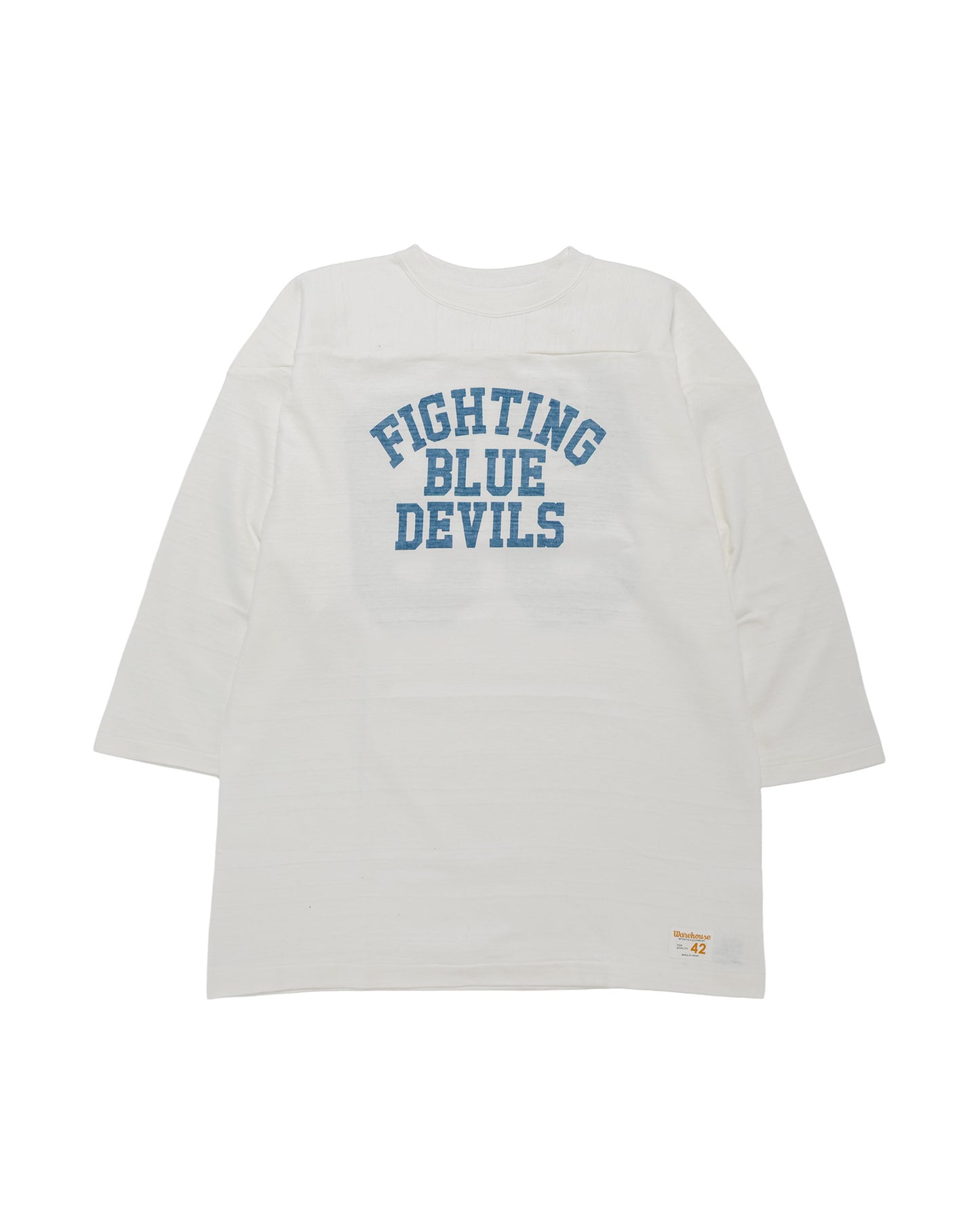 Warehouse Lot. 4063 34 Sleeve Football Tee Blue Devils Off White