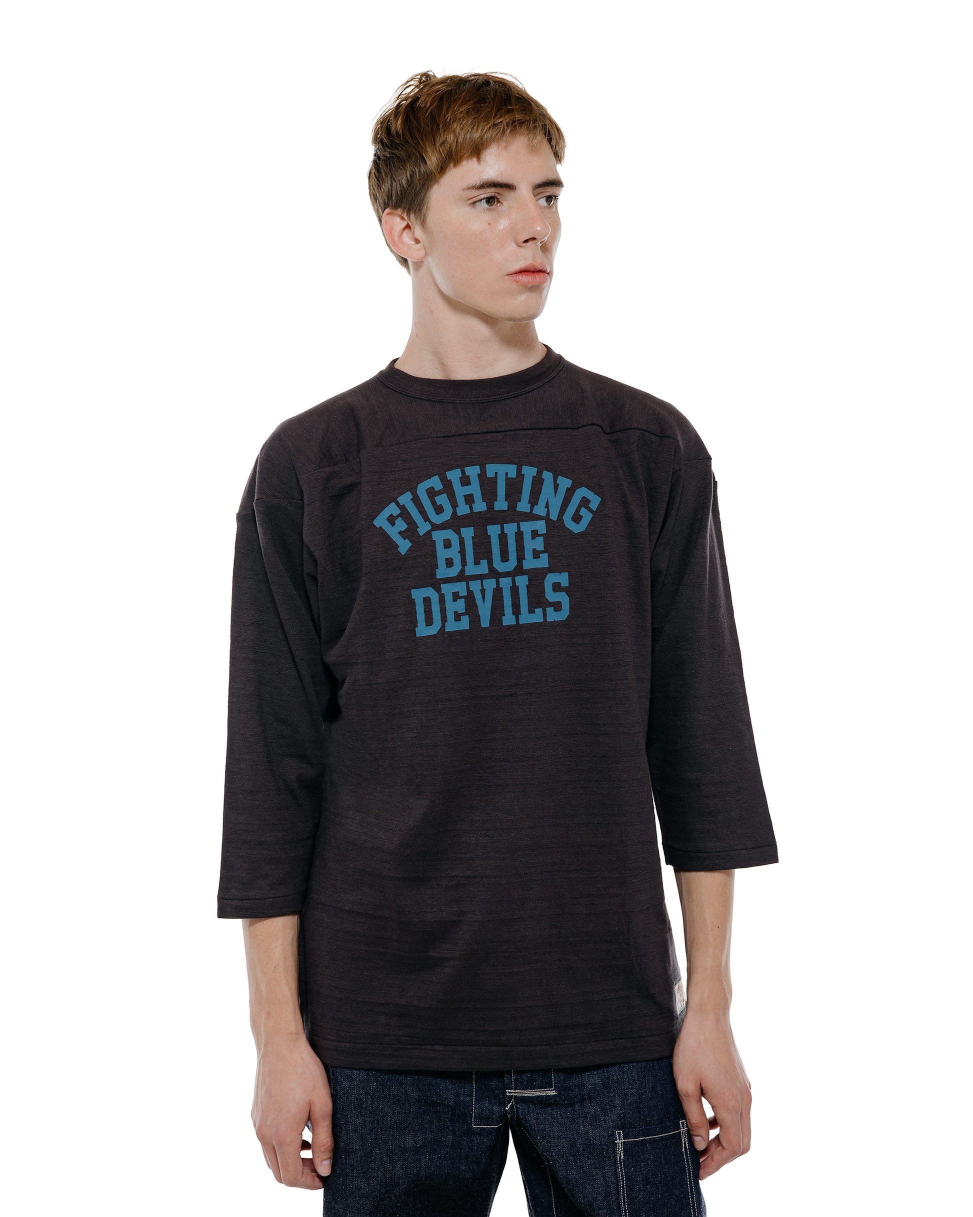 Warehouse Lot. 4063 3/4 Sleeve Football Tee Blue Devils Sumikuro