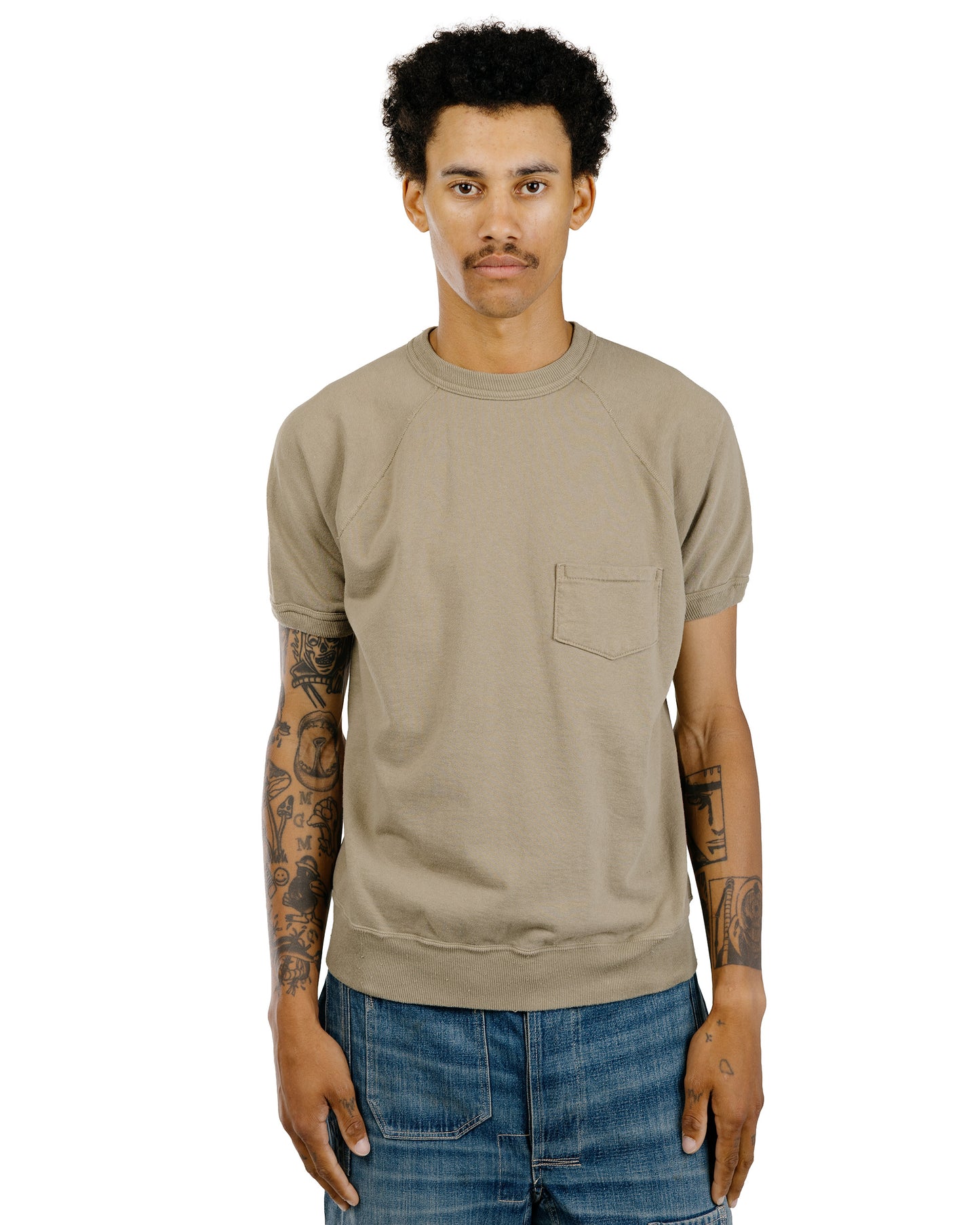 Warehouse Lot. 4105 Short Sleeve SW With Pocket Plain Green