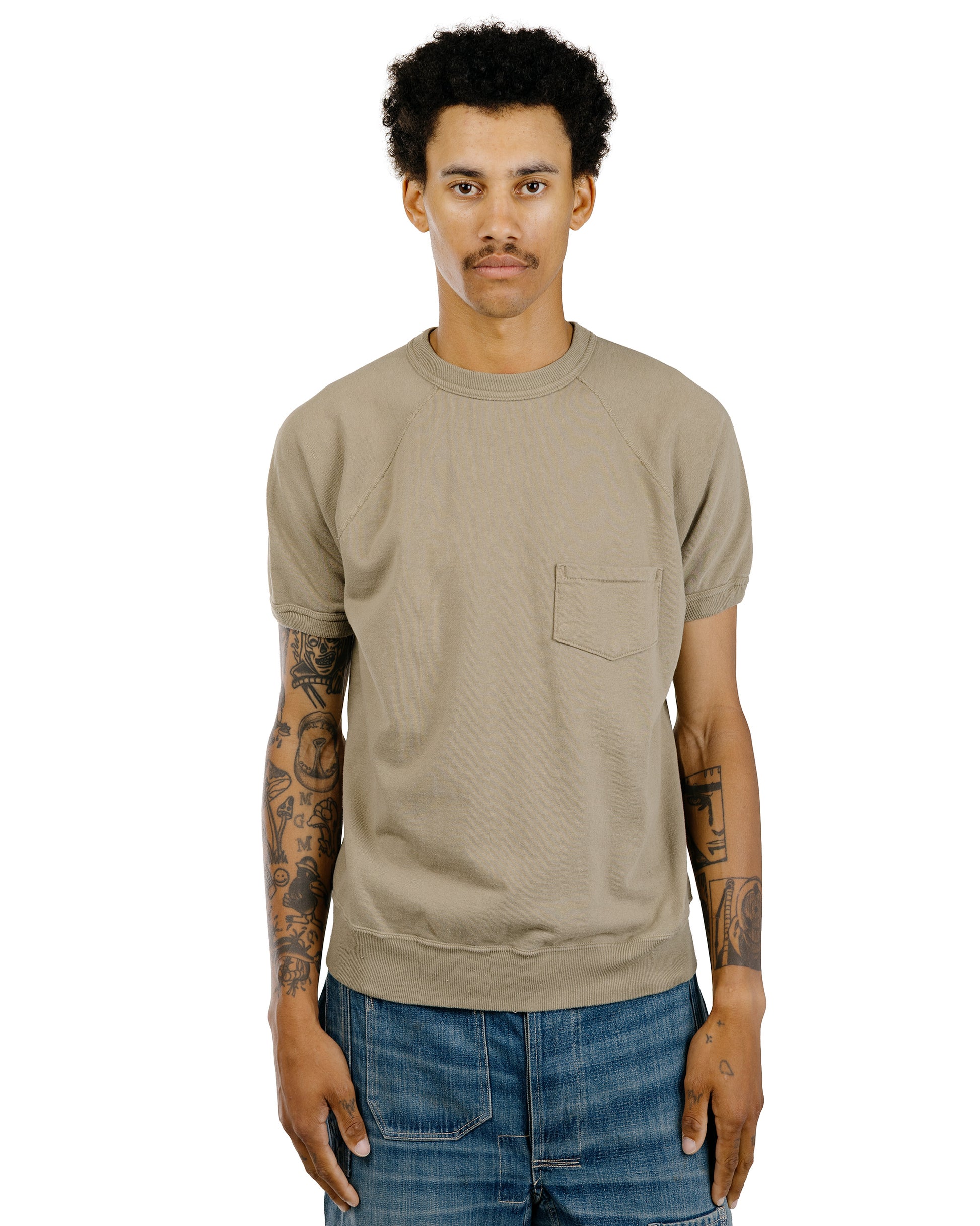 Warehouse Lot. 4105 Short Sleeve SW With Pocket Plain Green
