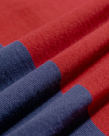 Warehouse Lot. 4108 S/S 4in Border Tee Navy/Bordeaux