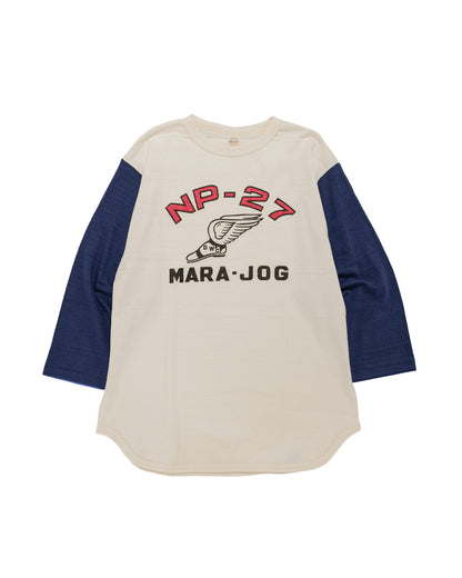 Warehouse Lot. 4800 34 Sleeve Baseball Tee NP-27 CreamNavy
