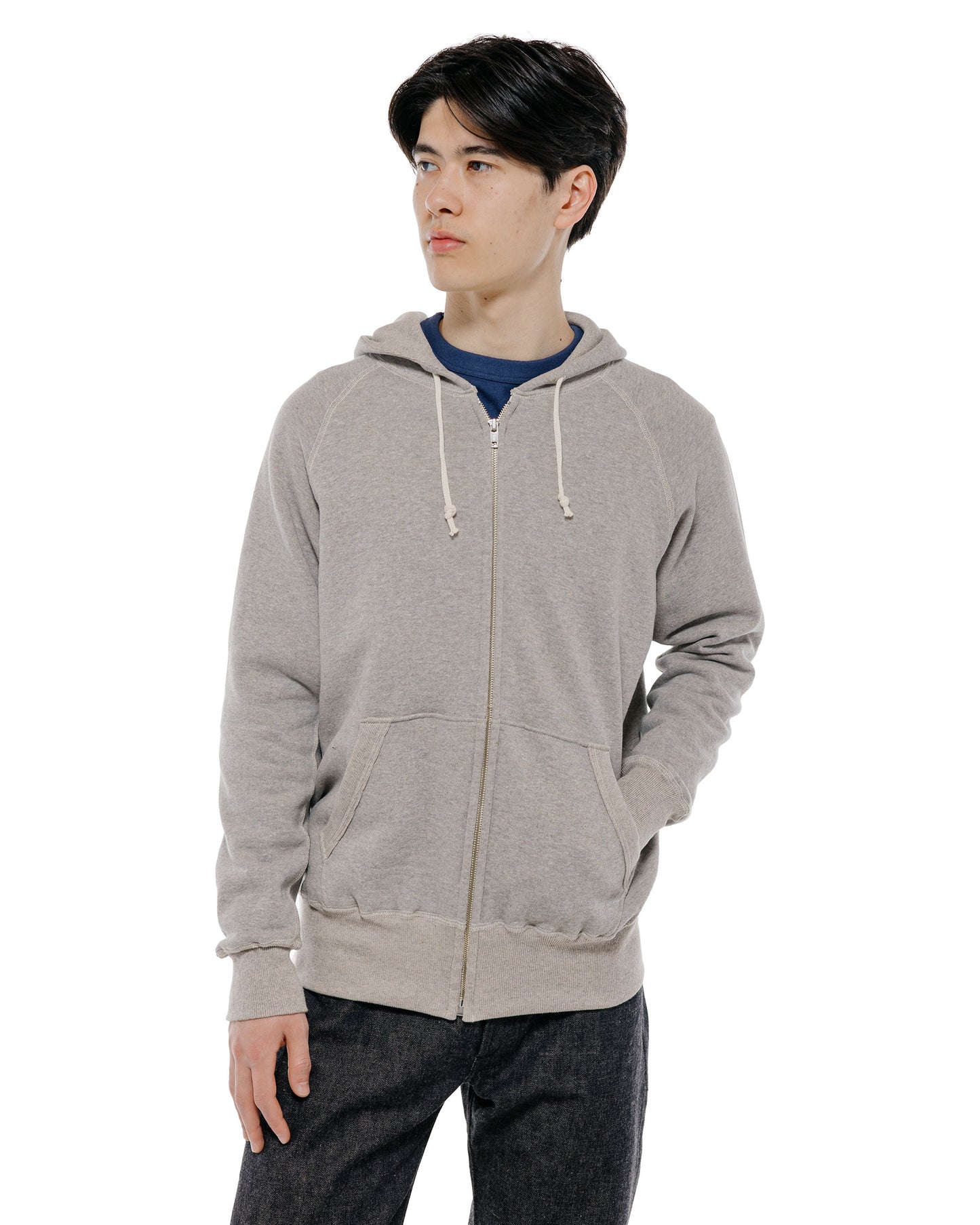 Warehouse Lot. 496 Raglan Freedom Full Zip Hood Heather Gray