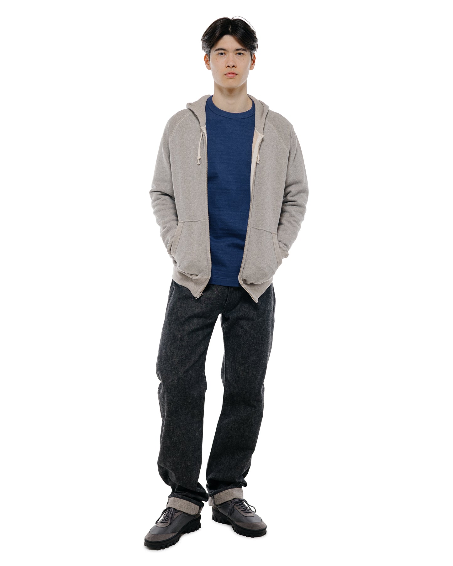 Warehouse Lot. 496 Raglan Freedom Full Zip Hood Heather Gray