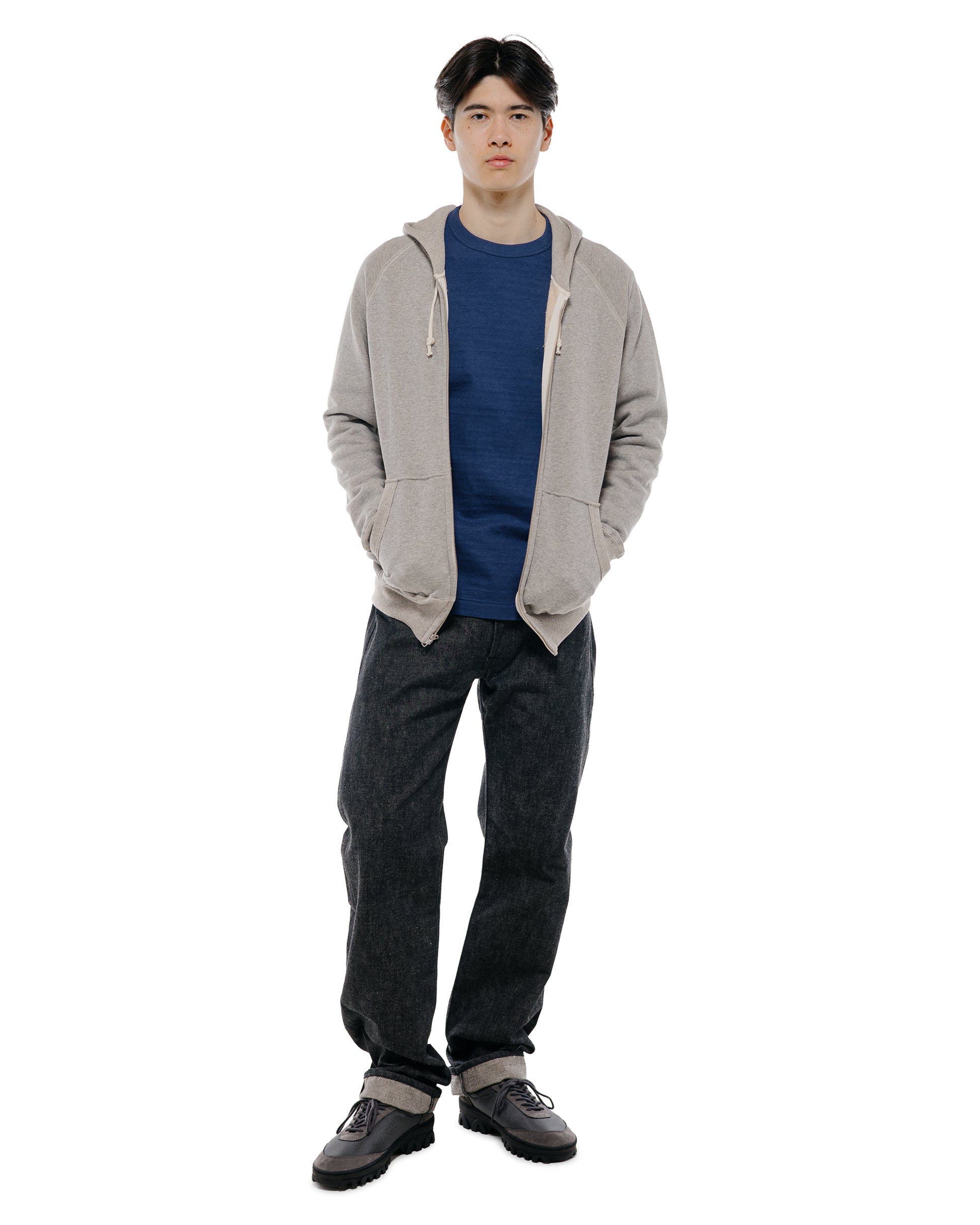 Warehouse Lot. 496 Raglan Freedom Full Zip Hood Heather Gray