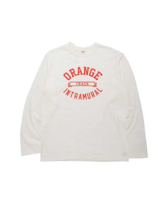 Warehouse Lot. 5906 Long Sleeve Crew Neck T-Shirt Orange Off White