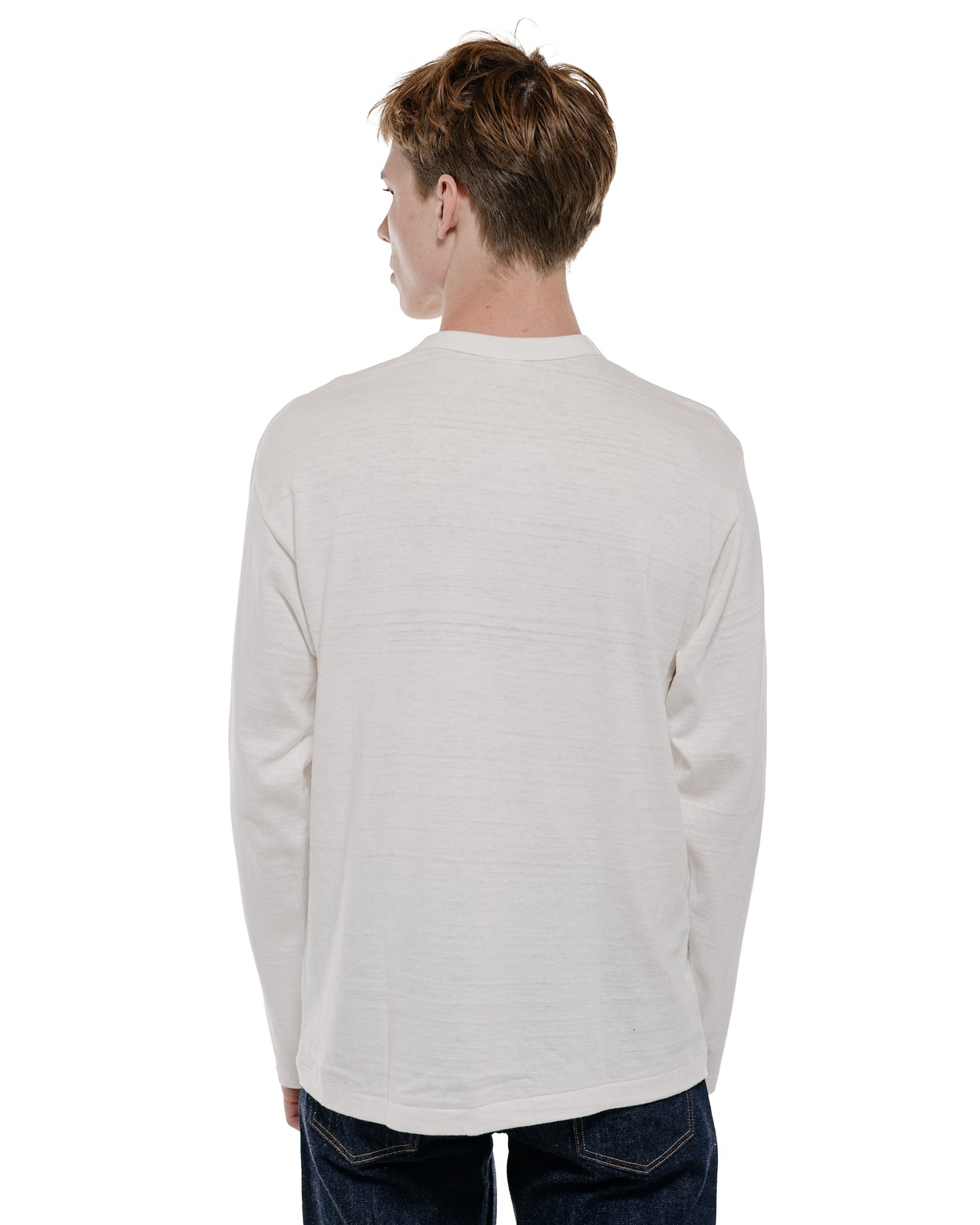 Warehouse Lot. 5906 Long Sleeve Crew Neck T-Shirt Orange Off White