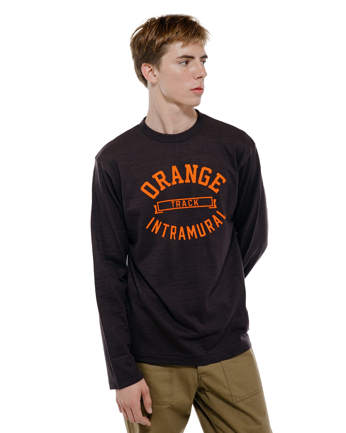 Warehouse Lot. 5906 Long Sleeve Crew Neck T-Shirt Orange Sumikuro