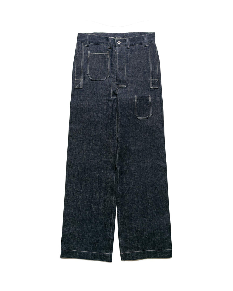 Warehouse Lot. JG-01 1910s Netmaker's Trousers Indigo Denim Original