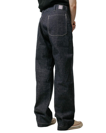 Warehouse Lot. JG-01 1910s Netmaker's Trousers Indigo Denim Original model back