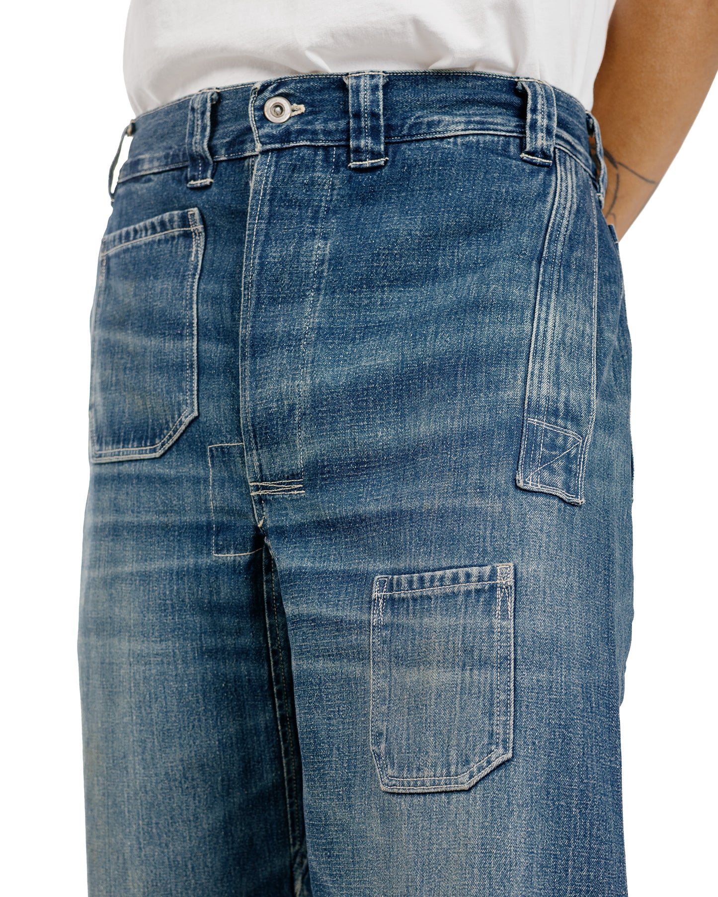 Warehouse Lot. JG-01 1910s Netmaker's Trousers Indigo Denim Used Wash