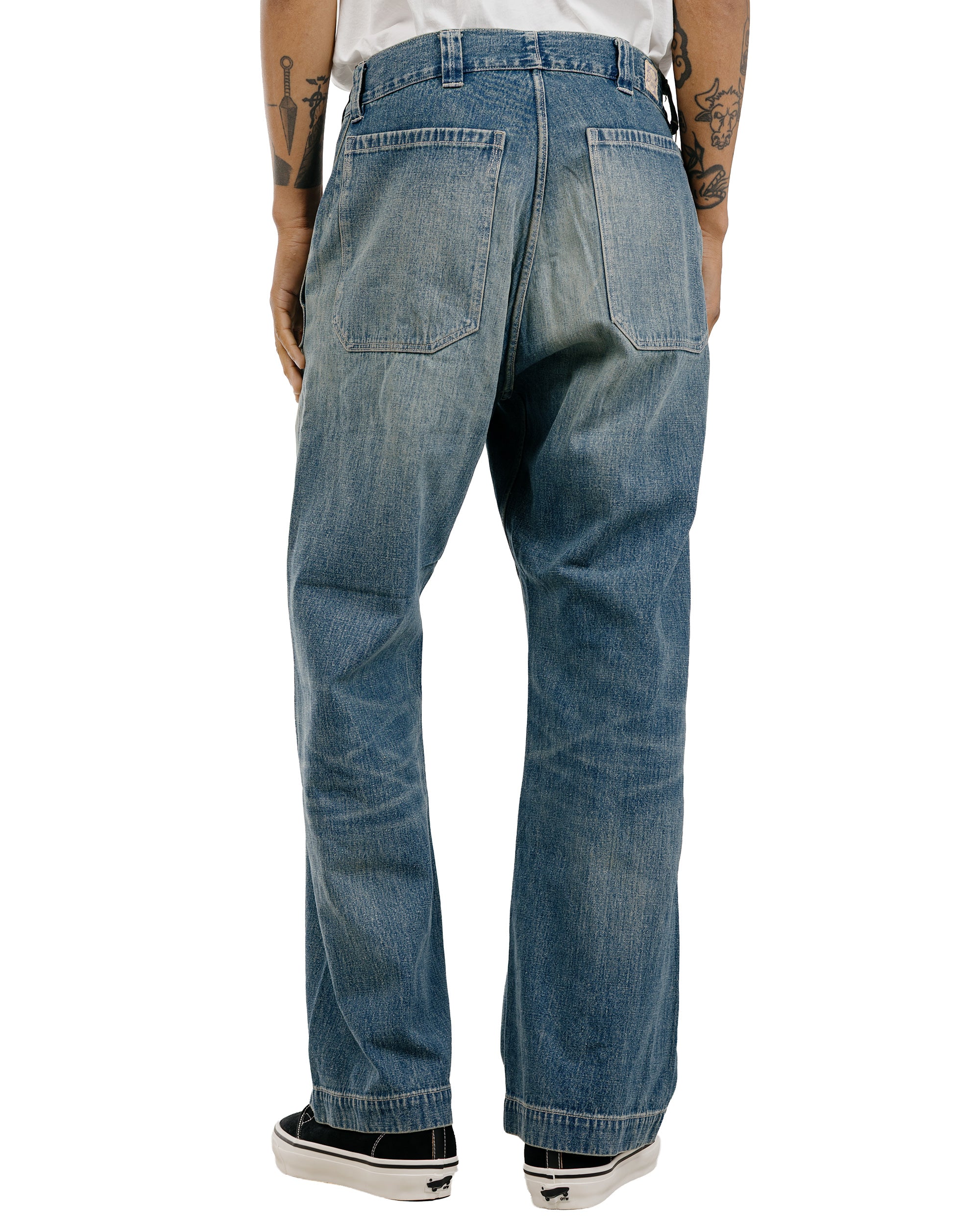 Warehouse Lot. JG-01 1910s Netmaker's Trousers Indigo Denim Used Wash