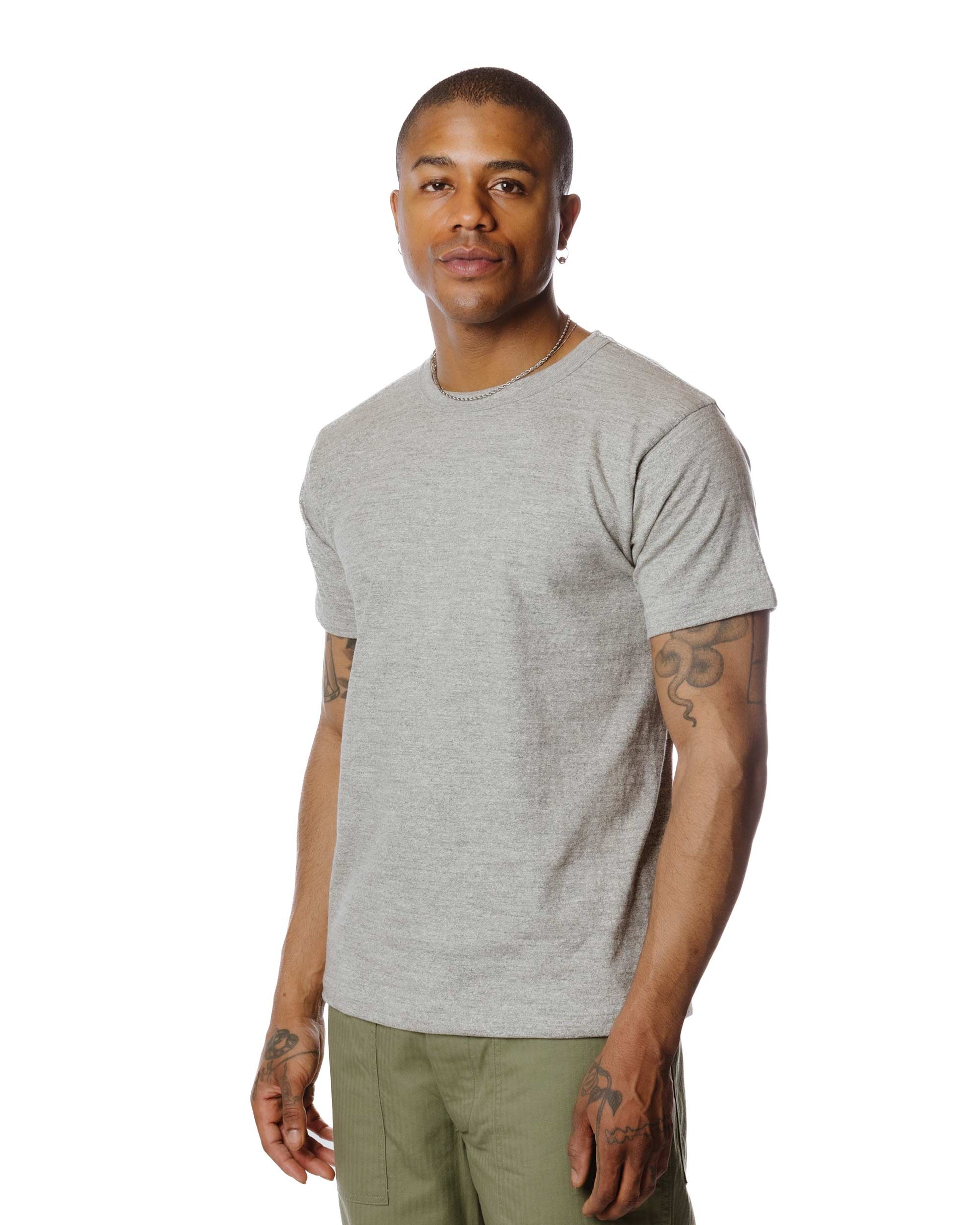 Warehouse Lot. JG-CS06 Plain Heather Grey Front