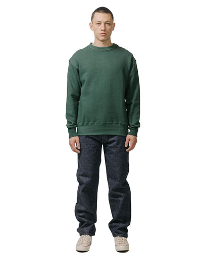 Warehouse Lot. JG-CS14 Classic Crew Sweat Dark Green No Print model full