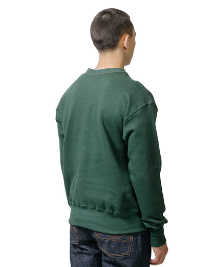 Warehouse Lot. JG-CS14 Classic Crew Sweat Dark Green No Print model back