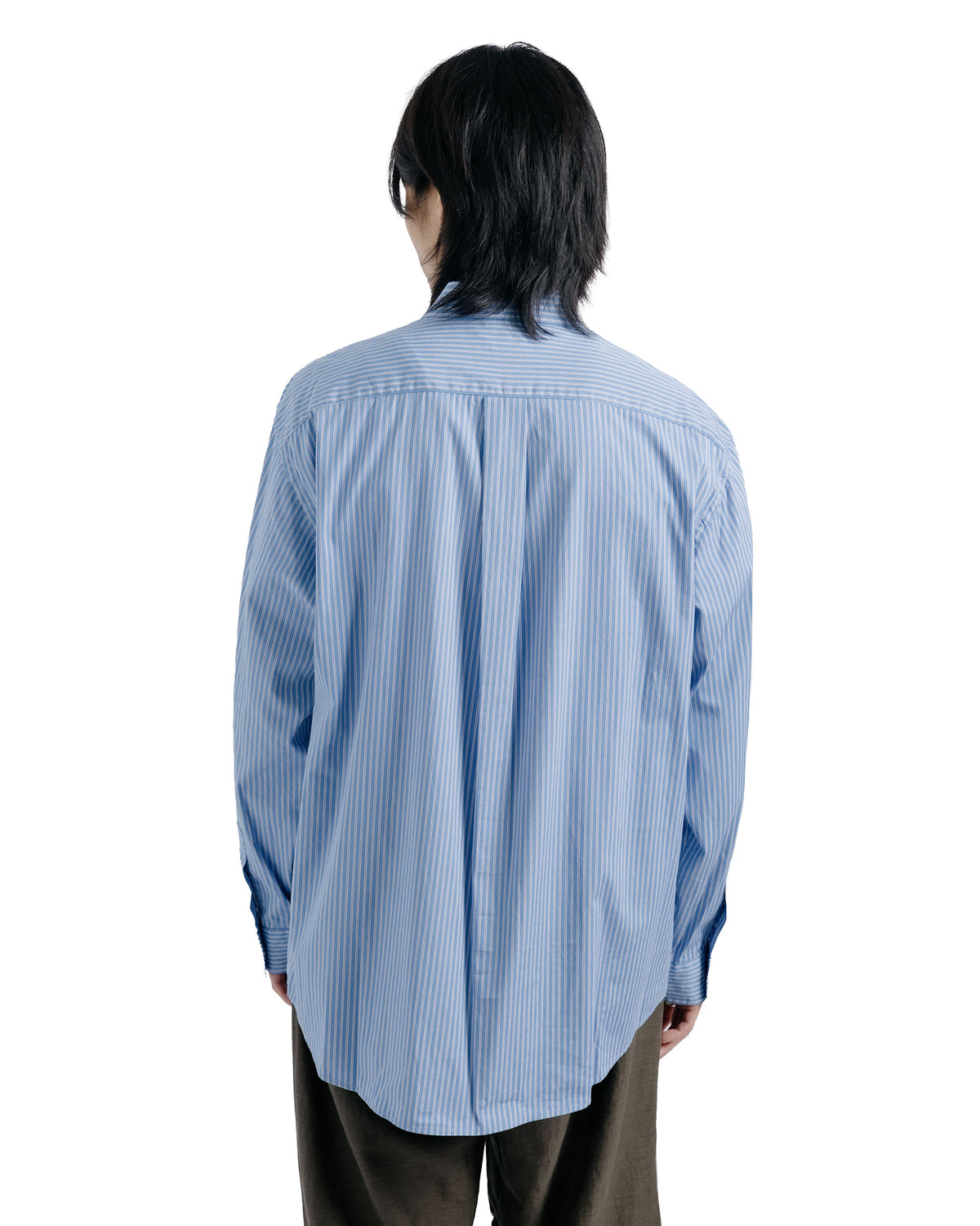 awasa Regular Collar Shirt Blue Stripe