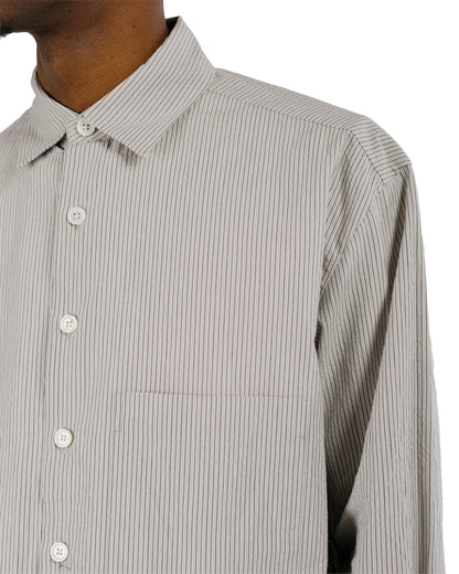 evan kinori Big Shirt Two Organic Cotton Stripe Light Grey/Black