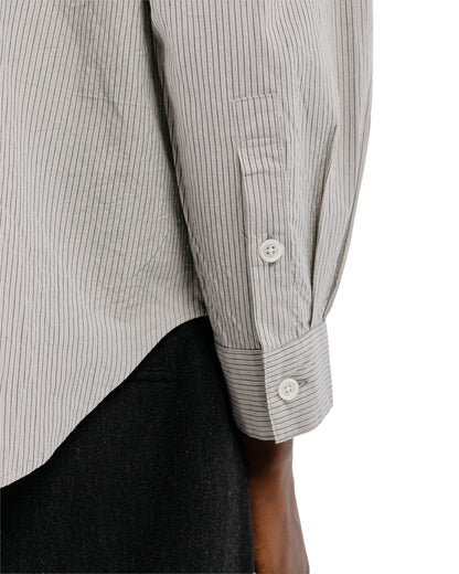 evan kinori Big Shirt Two Organic Cotton Stripe Light Grey/Black