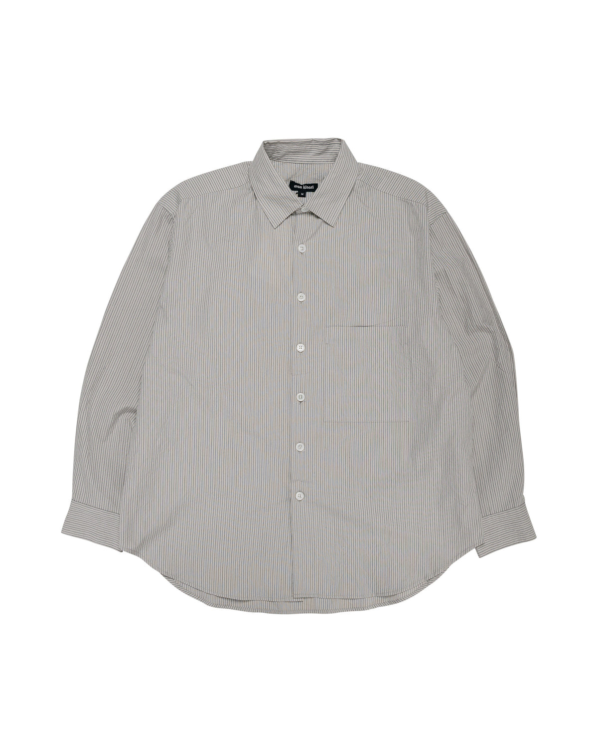 evan kinori Big Shirt Two Organic Cotton Stripe Light Grey/Black