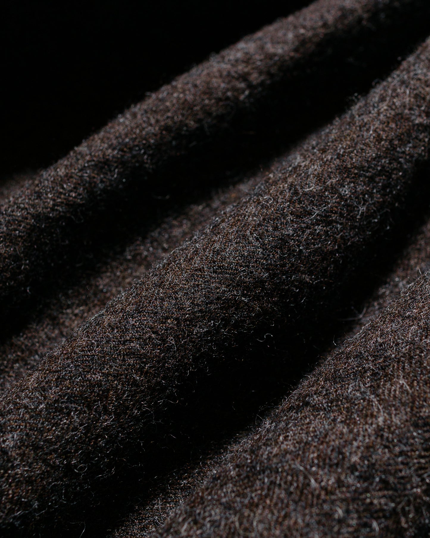 evan kinori Big Shirt Two Undyed Wool Herringbone Dark Brown