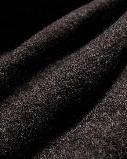 evan kinori Big Shirt Two Undyed Wool Herringbone Dark Brown