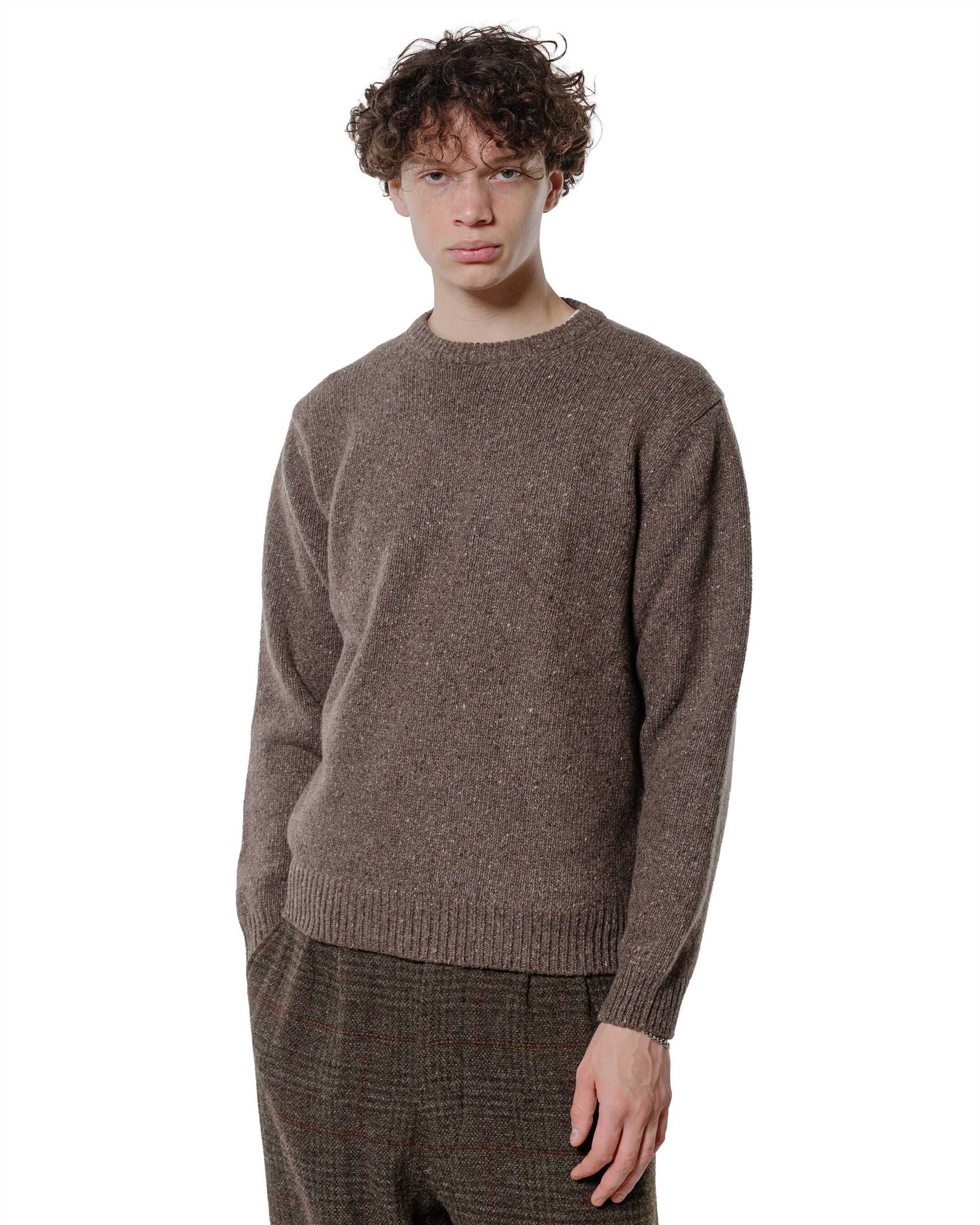 evan kinoriエバンキノリ　Crewneck Sweater Evan Kinori Crewneck Sweater Undyed Yak Wool Natural Brown – Neighbour