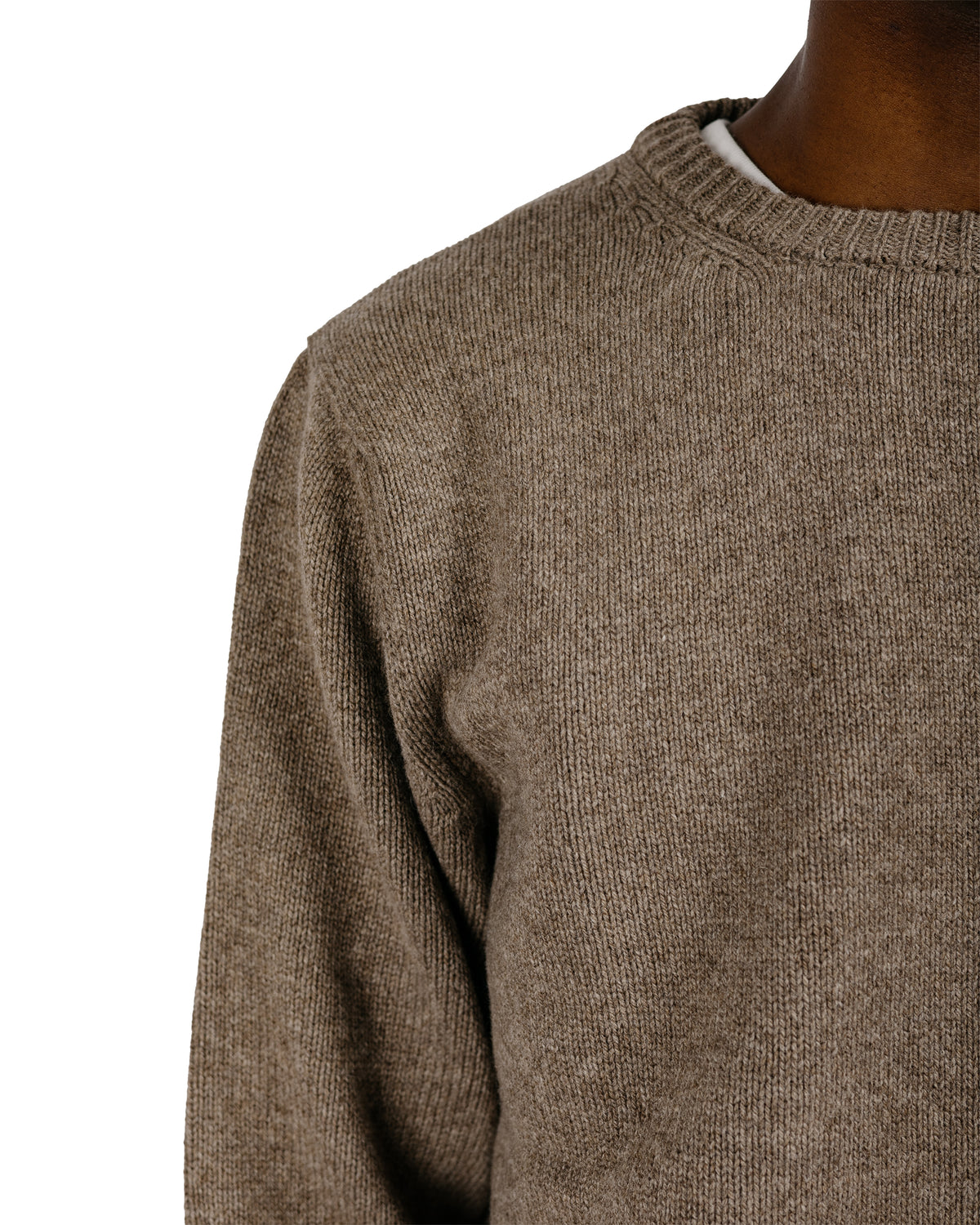 evan kinori Crewneck Sweater Undyed Yak Wool Light Brown