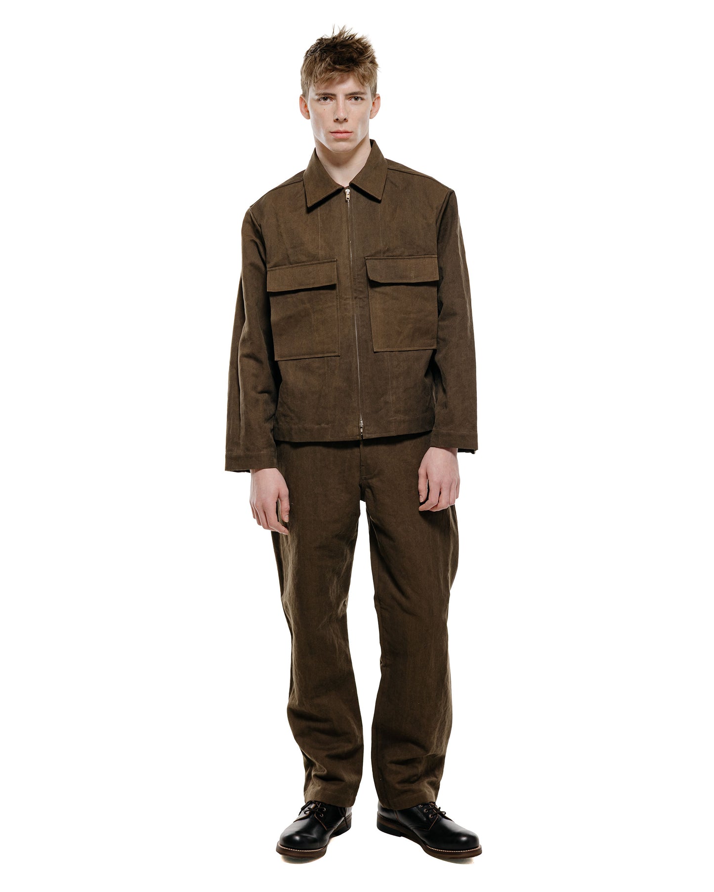 lost & found evan kinori evan kinori Four Pocket Pant Cotton/Washi Canvas Dark Olive Sumi Ink Dye