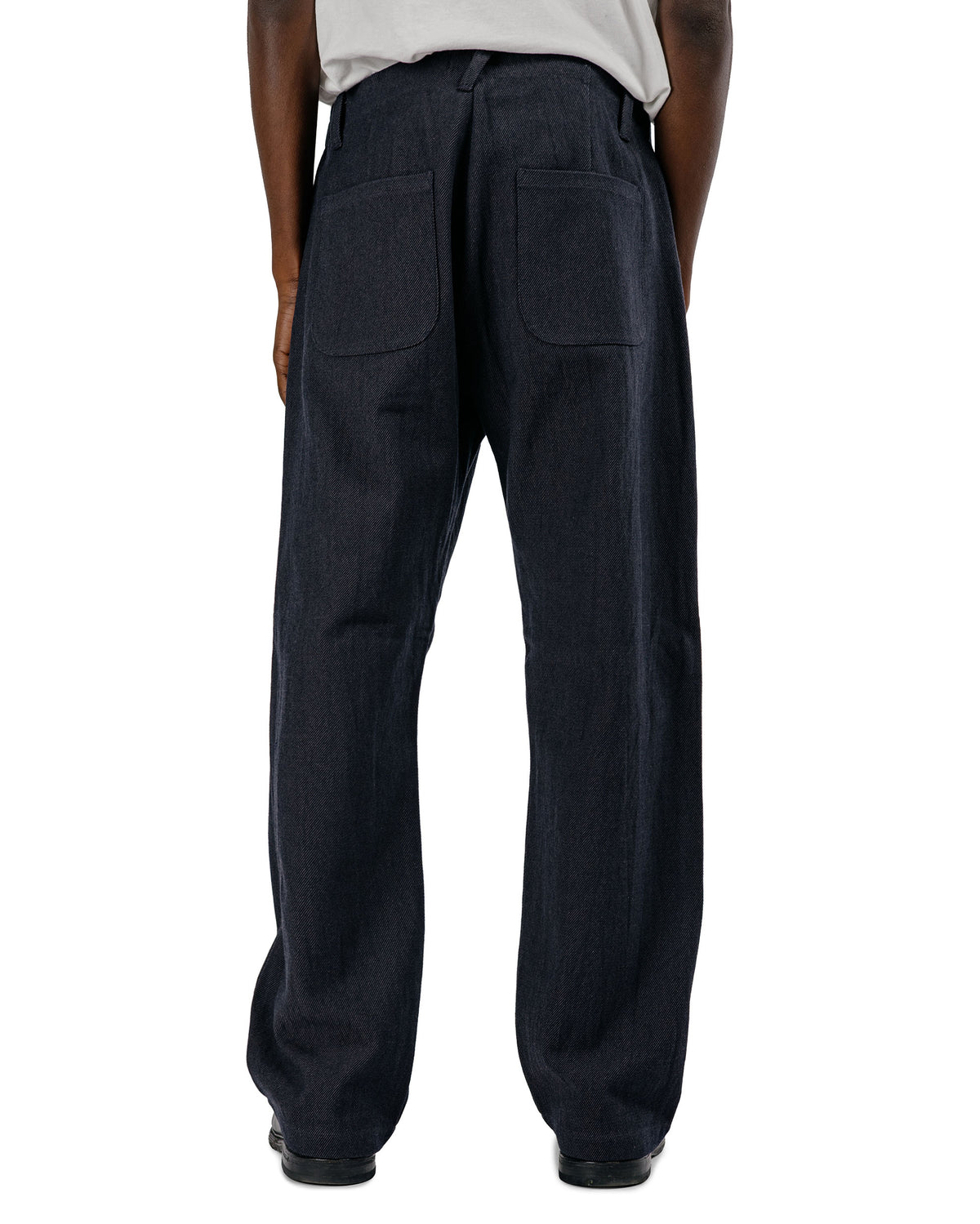 evan kinori Four Pocket Pant Yarn Dyed Cotton Twill Navy/Grey
