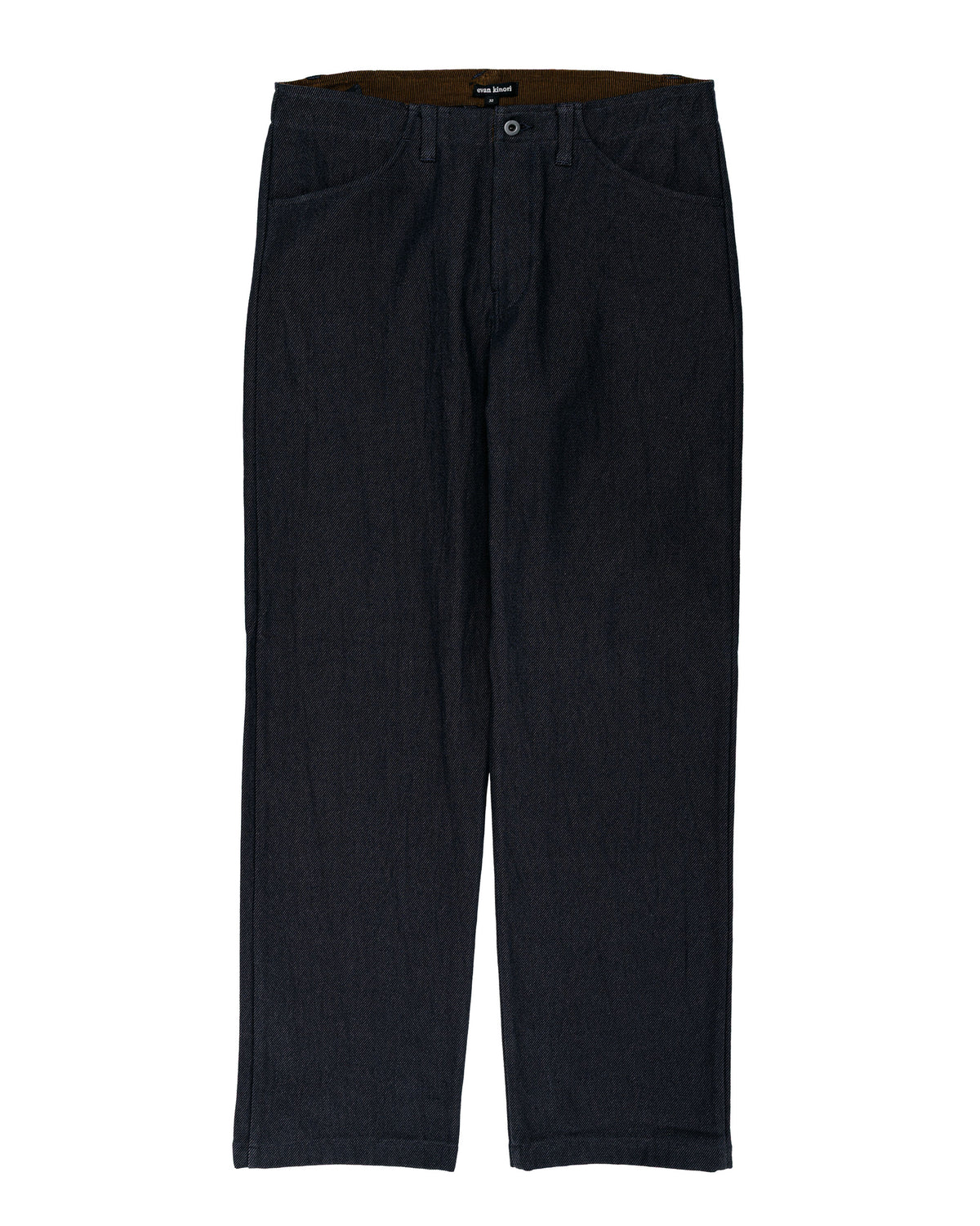 evan kinori Four Pocket Pant Yarn Dyed Cotton Twill Navy/Grey