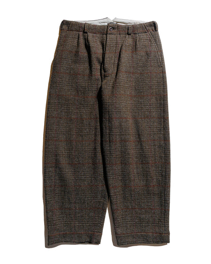 evan kinori Two Pleat Pant Wool H-Bone Check Dark Olive/Charcoal