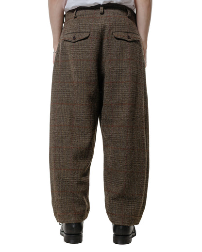 evan kinori Two Pleat Pant Wool H-Bone Check Dark Olive/Charcoal