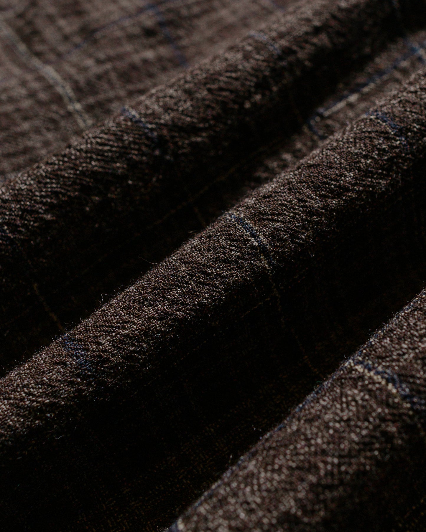 evan kinori Zip Jacket Two Kasuri Wool Check Brown/Beige/Navy